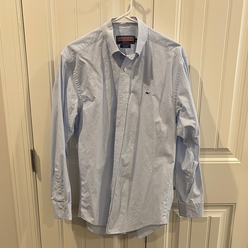 Vineyard Vines Blue Casual Button Down Whale Shirt Men’s Size Small